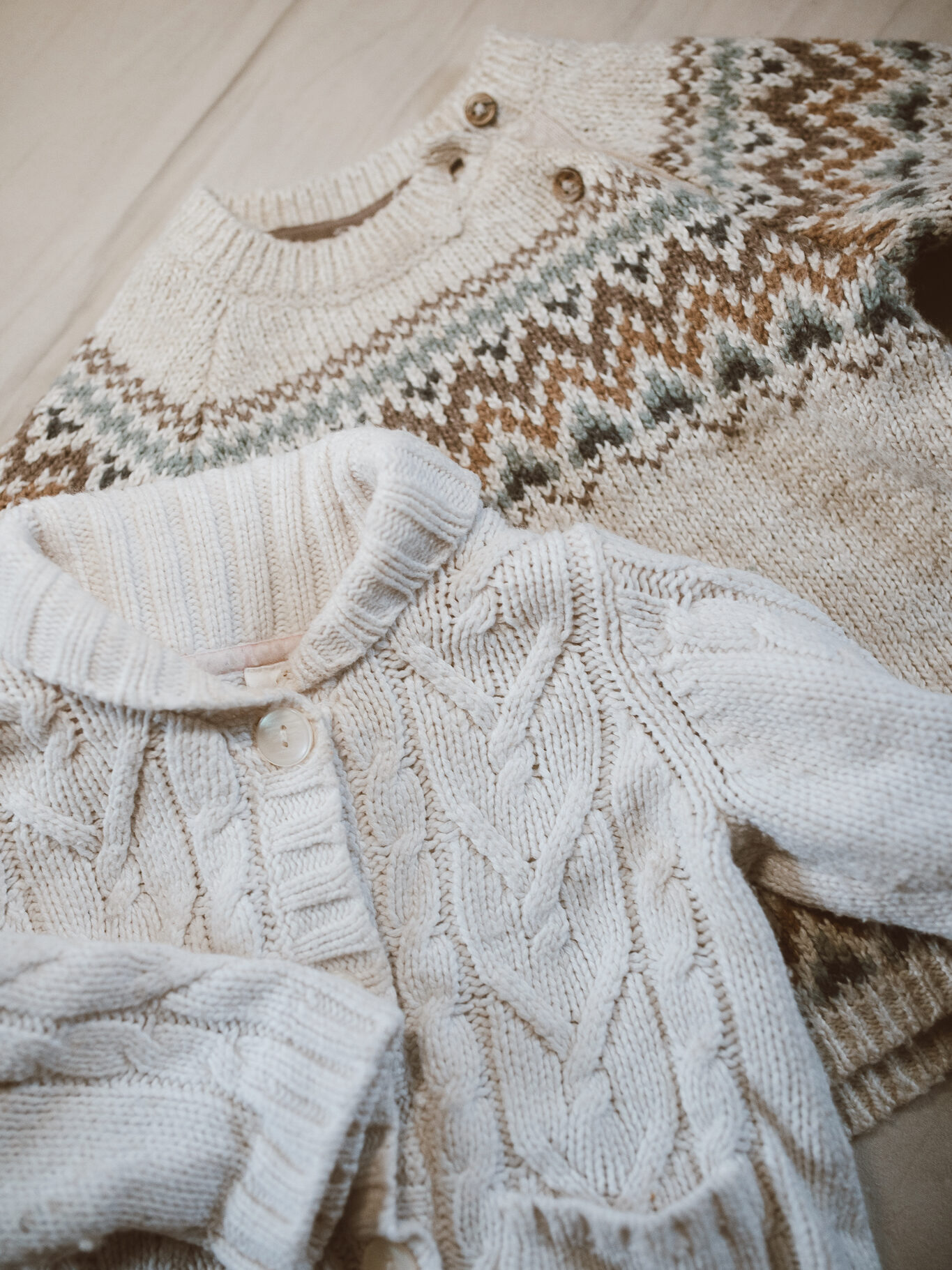 Knit sweaters for baby